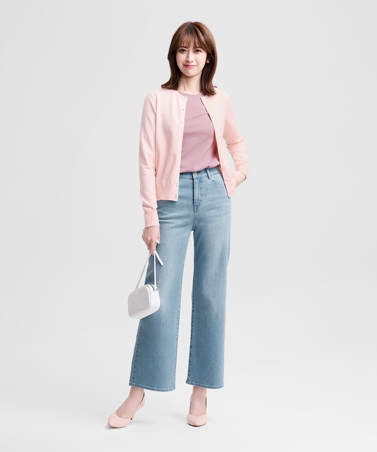 柔軟圓領針織外套-女