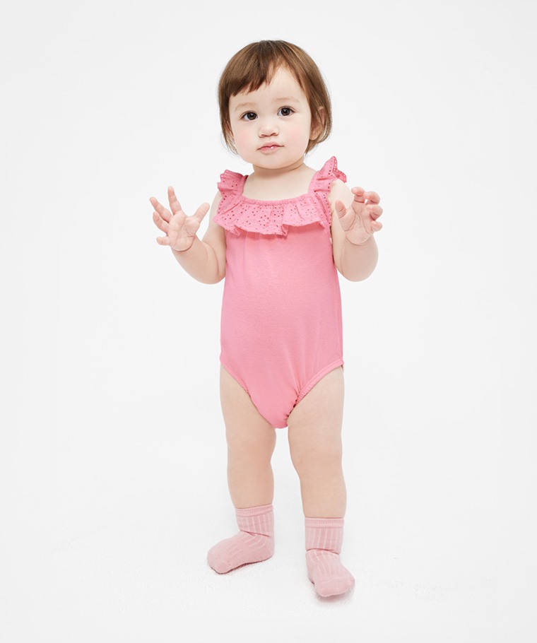 蕾絲造型無袖包臀衣-Baby