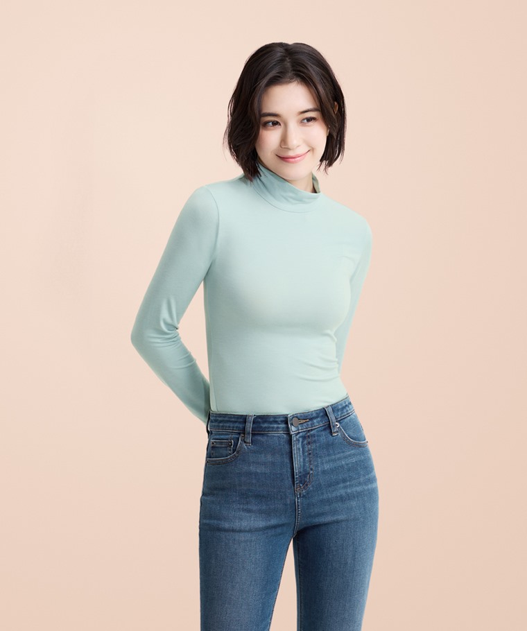 heatup立領長袖上衣-女