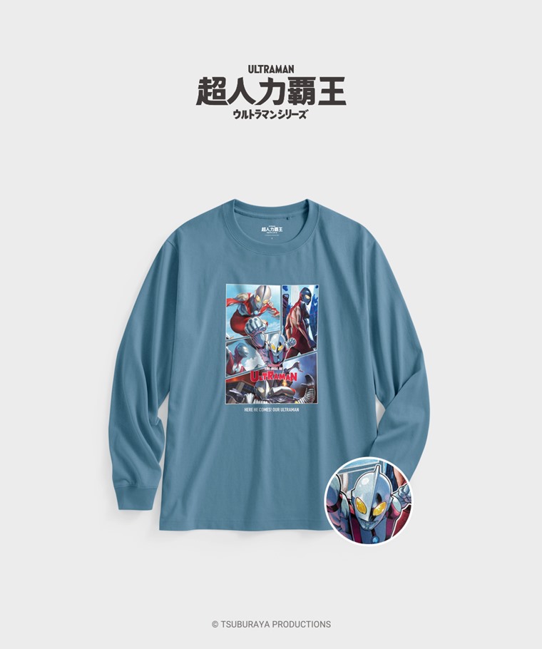 聯名系列T恤-MEN：男 · 超人力霸王寬版長袖印花T恤-01