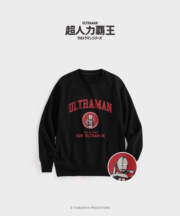 聯名系列T恤-MEN：男 · 超人力霸王毛圈印花圓領衫-01