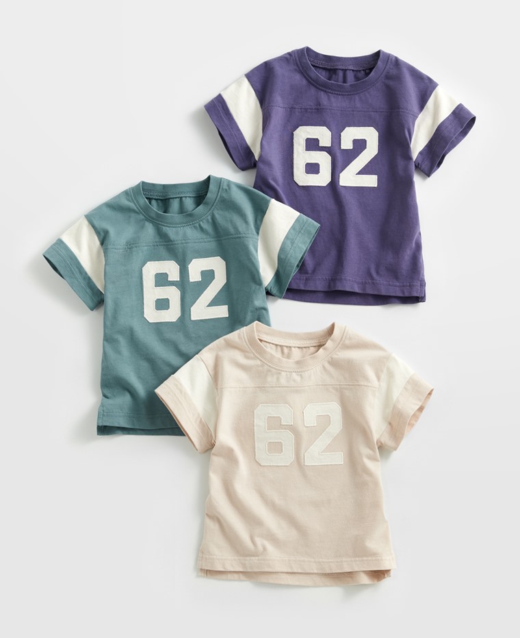 純棉文字寬版拼接T恤-Baby