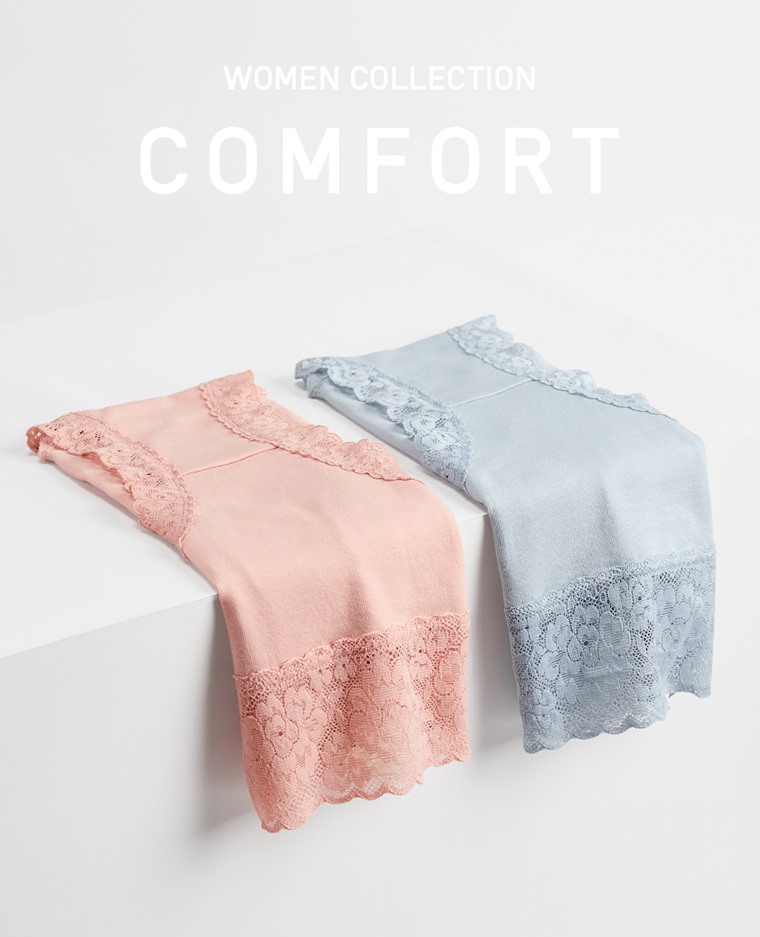 棉質蕾絲高腰內褲-女