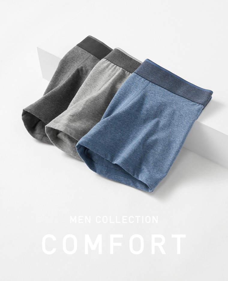 棉質低腰平口內褲-男