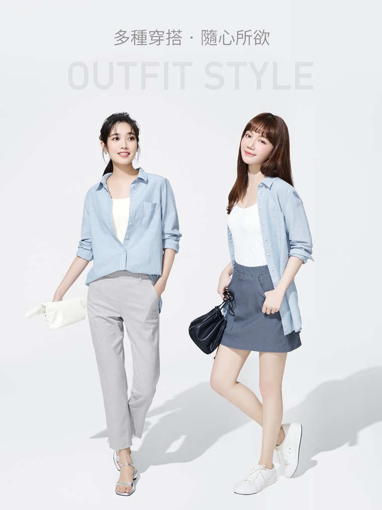 棉麻長版襯衫-女