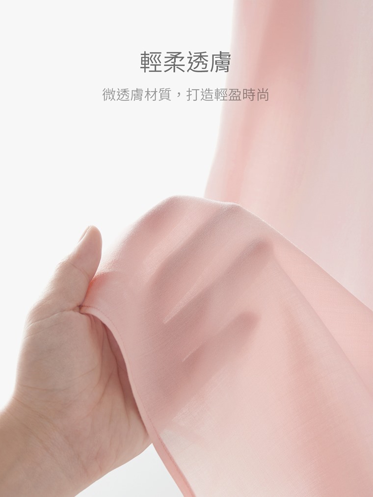 嫘縈立領長袖襯衫-女