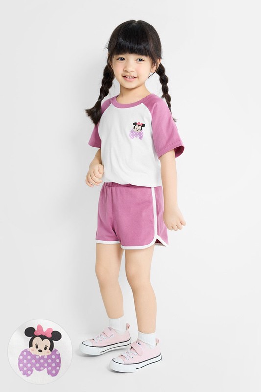 迪士尼系列純棉拉克蘭袖印花T恤-童