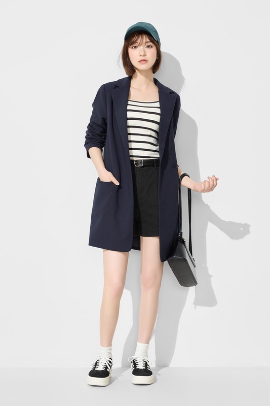 寬長版西裝外套-女