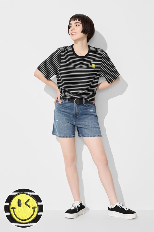 S.W.SMILEY®純棉寬版電繡T恤-女