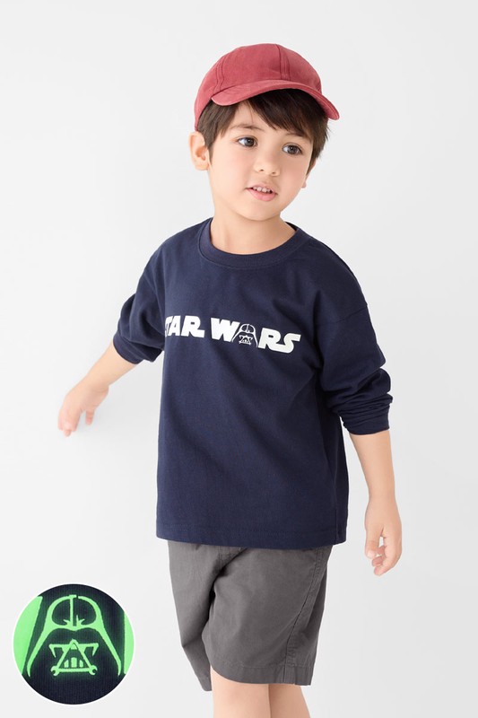 STAR WARS系列寬版長袖印花T恤-01-童