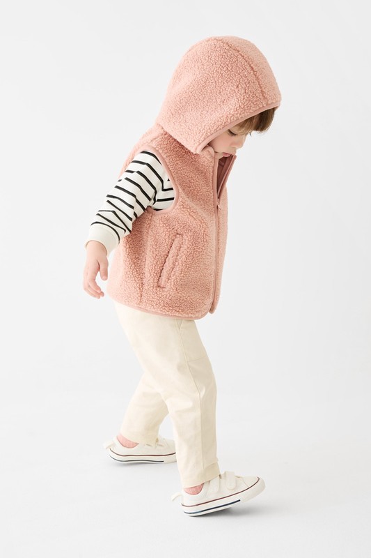 仿羊羔絨連帽背心-Baby