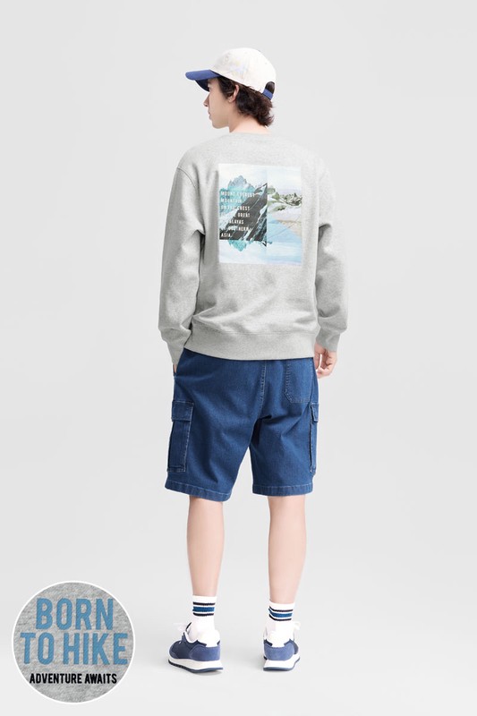 戶外探索刷毛印花圓領衫-02-男