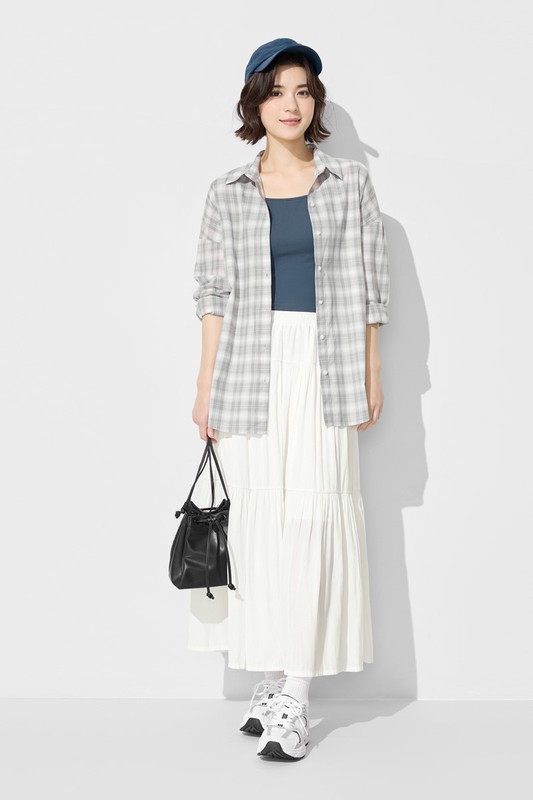 細褶蛋糕長裙-女