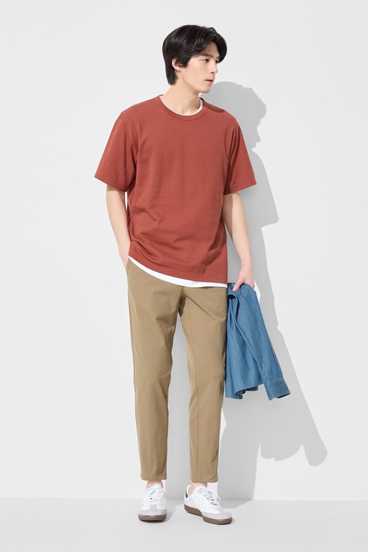 彈性休閒九分褲-男