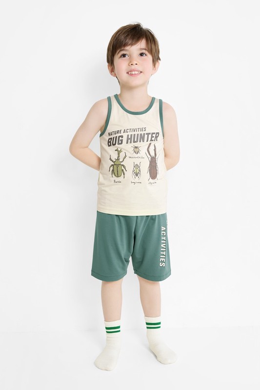 輕涼印花背心家居套裝-童