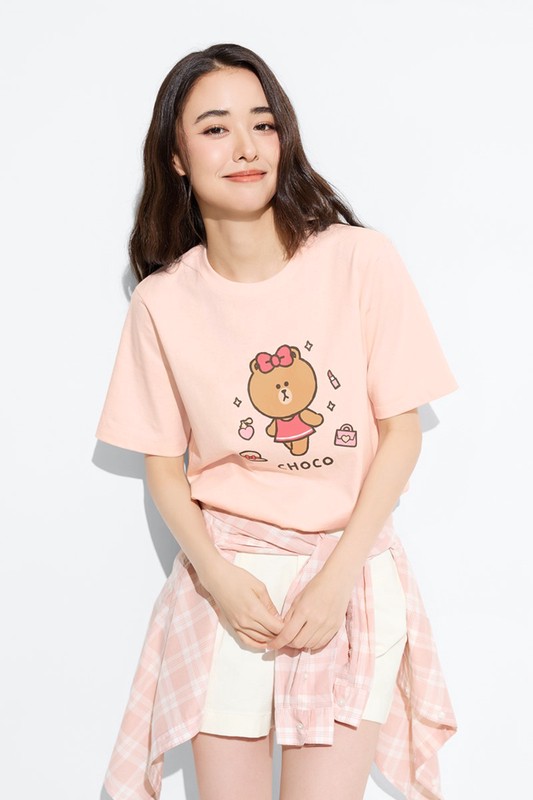 LINE FRIENDS寬版印花T恤-03-女