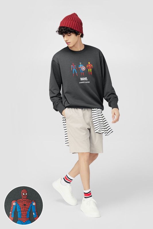 漫威系列毛圈印花圓領衫-02-男