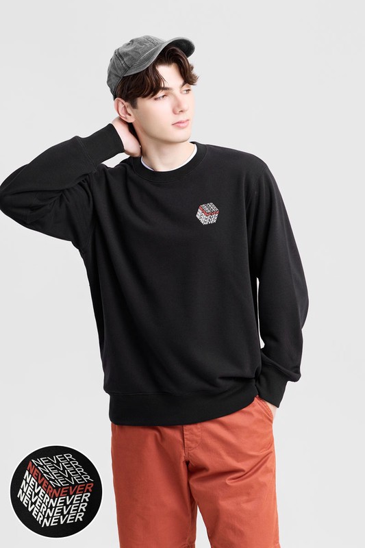 文字毛圈印花圓領衫-01-男