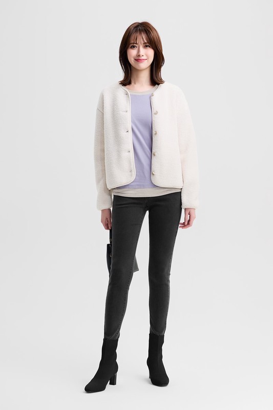 純棉配色長袖T恤-女