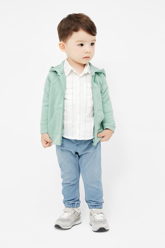 羅紋針織牛仔束口褲-Baby