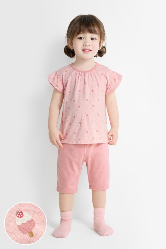 純棉雪糕印花荷葉袖家居套裝-Baby