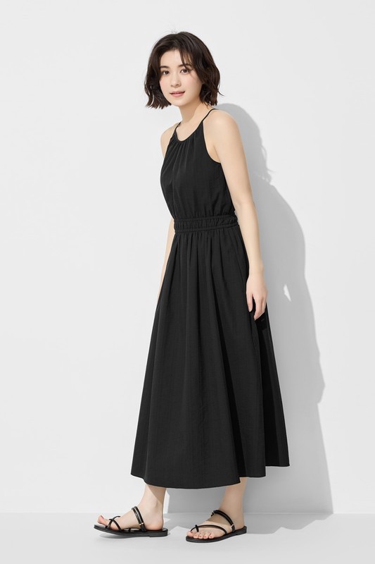 繞頸削肩洋裝-女