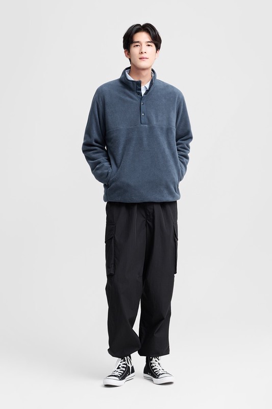 Fleece半開襟上衣-男