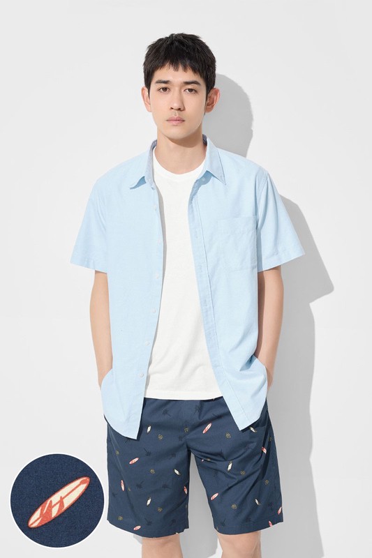 椰樹印花輕便短褲-男