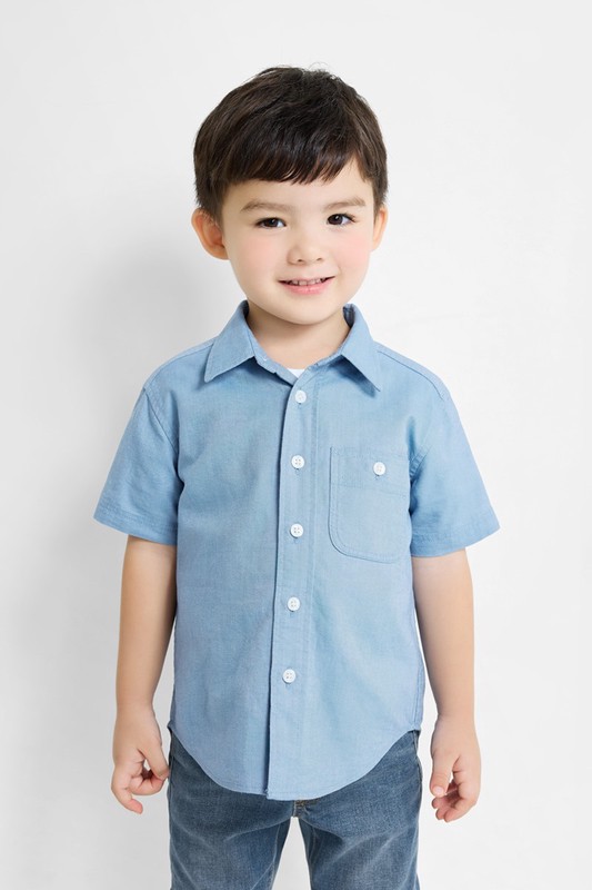 牛津短袖襯衫-童