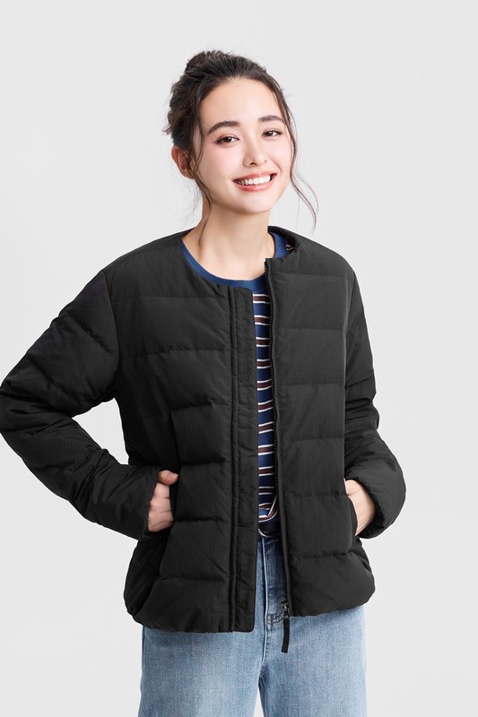 極暖羽絨無領外套-女