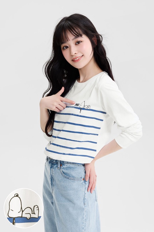 史努比系列長袖印花T恤-02-女