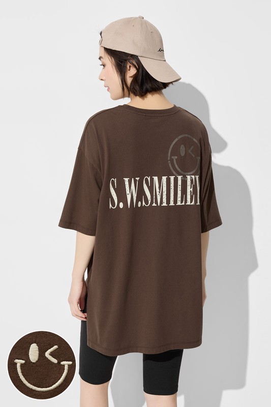 S.W.SMILEY®寬鬆長版T恤-女