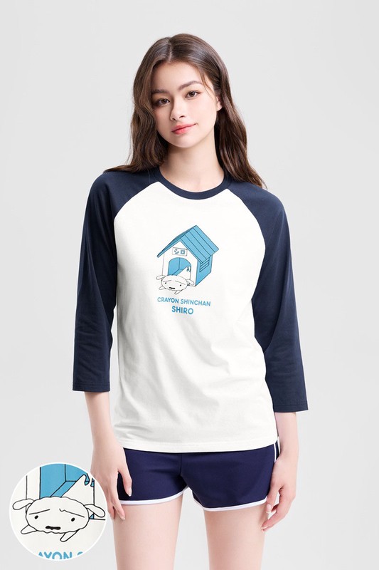 蠟筆小新拉克蘭七分袖印花T恤-02-男