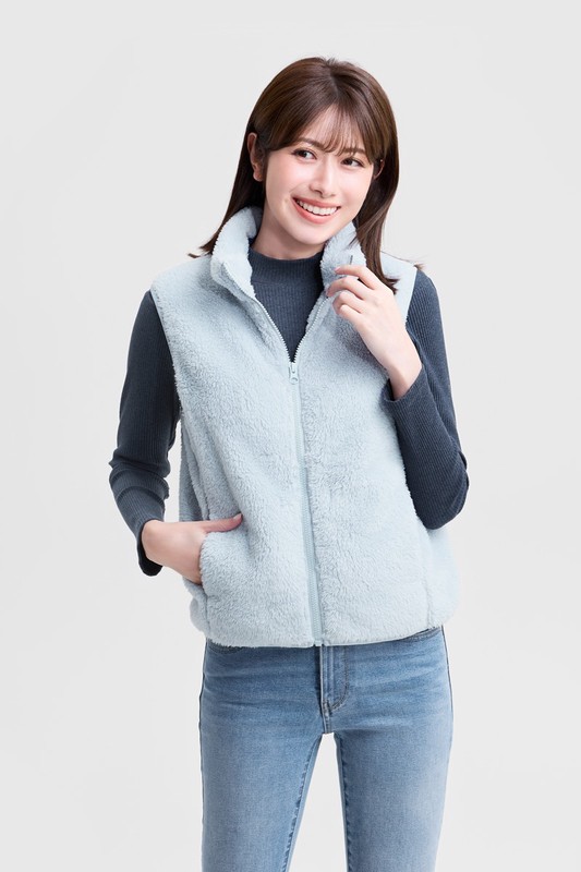 長刷毛背心-女