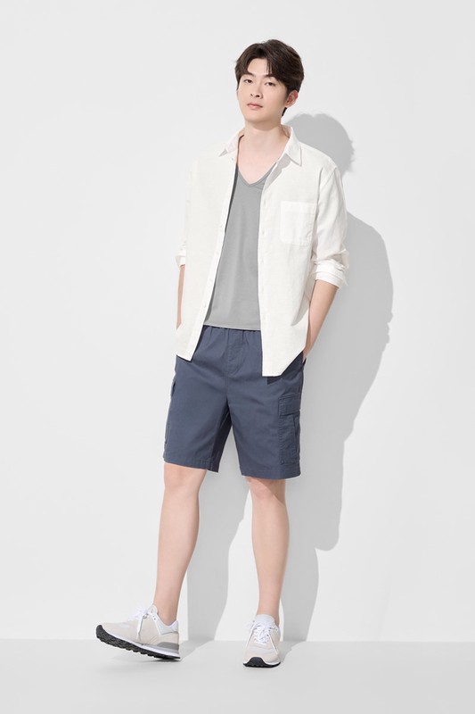 鬆緊工裝短褲-男