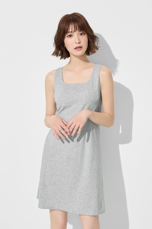 Bra方領背心洋裝-女