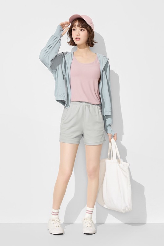 吸排運動鬆緊短褲-女