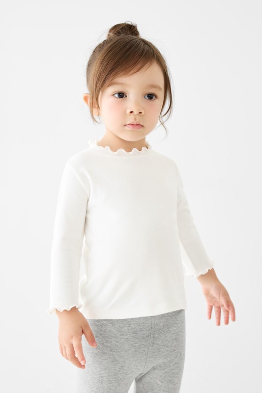 棉質羅紋木耳邊上衣-Baby