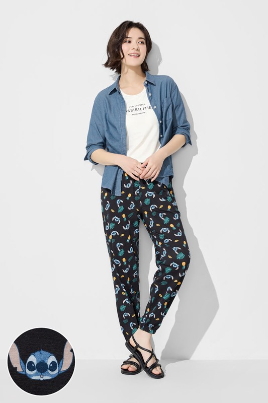 迪士尼系列竹節棉束口褲-女