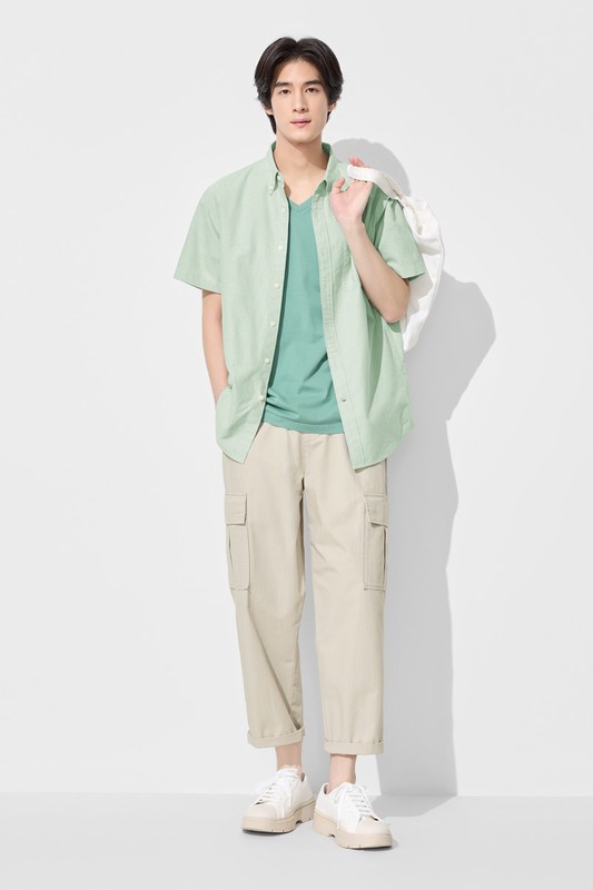 牛津短袖襯衫-男