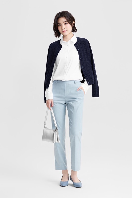 商務彈性長袖襯衫-女