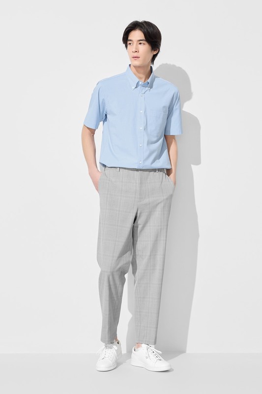 商務彈性短袖襯衫-男