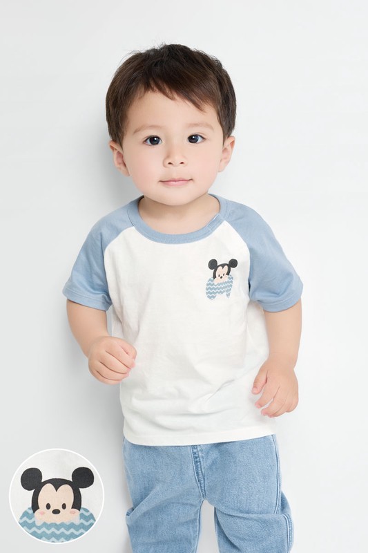 迪士尼系列純棉拉克蘭袖印花T恤-Baby
