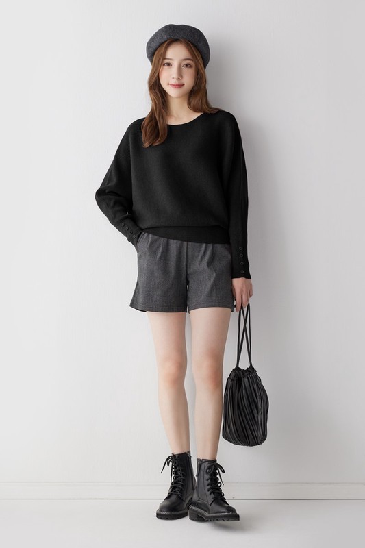 粗針寬版連袖毛衣-女