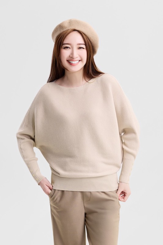 粗針寬版連袖毛衣-女