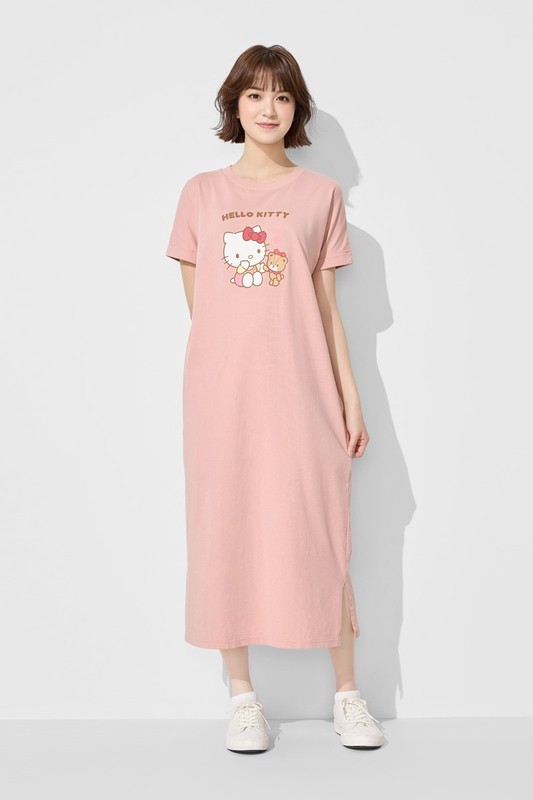 三麗鷗純棉連袖長洋裝-女