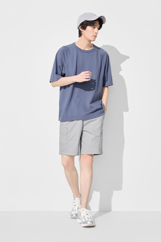 粗紡寬版拉克蘭袖T恤-男