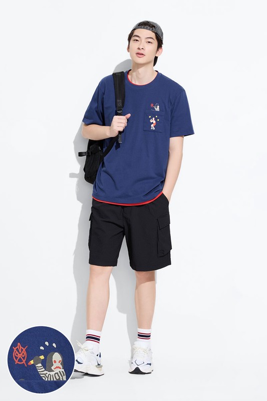 超人力霸王口袋印花T恤-10-男