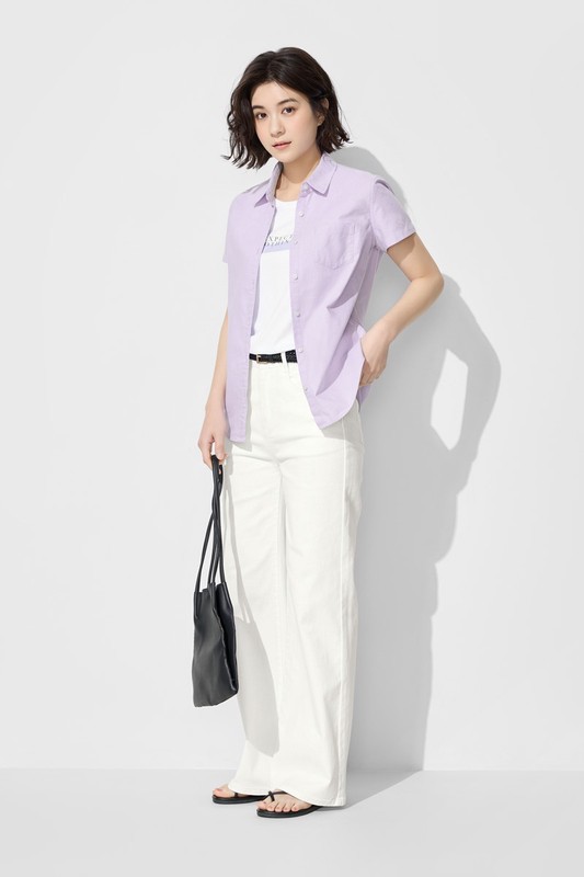 牛津短袖襯衫-女