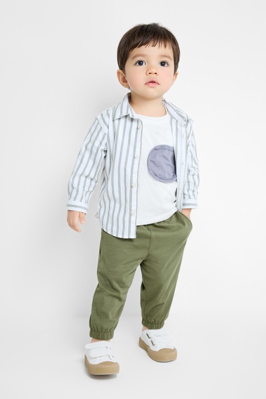 竹節棉束口褲-Baby